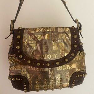 Just Cavali Metallic Gold Bag